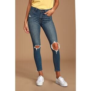 Seethrusoul Stretch Ankle Skinny Distressed Jeans